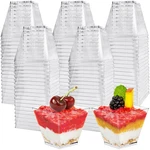 Jizvxe 100 Pack 3.5 Oz Square Dessert Cups,small Clear Plastic Tasting New. Price: $27.13.