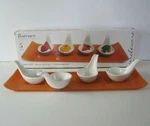 Florence Collection 5 Pc Dessert & Appetizer Glass Tray W/ 4 Tasting Spoons New. Price: $18.67.