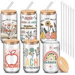 Glass Cups 16 Oz Pc Set Lid Straw Coffee Tumbler Green Oyh Rimcereal Year 2026 New. Price: $51.99.