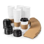 Fun Express Disposable Paper Coffee Cups With Lids & Sleeves, White 16 Oz, Bulk New. Price: $39.03.