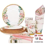 Boosolo Floral Party Supplies Paper Plates And Napkins Sets Tableware New. Price: $29.92.
