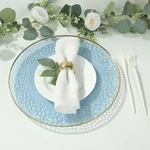 Transparent Dusty Blue 10 Round 13" Hammered Plastic Charger Plates Glitter Gold New. Price: $18.67.