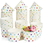 Paper Ice Cream Cups 4 Oz 50 Pack Disposable Dessert Bowls For Hot Cold Foods New. Price: $10.99.