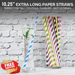 Chunspak 600PC 10" Unwrapped Paper Straws 8 Assorted Colors Bulk New. Price: $64.99.