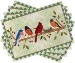 Spring Birds Tree Branches Placemats Set Of 4, Cardinal Bluebird Bullfinch Dinin New. Price: $12.69.