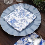 20 White 13X13 Dinner Paper Napkins Blue Floral Design Party Events Supplies New. Price: $9.79.