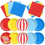 Cmusko 60PC Carnival Circus Plates And Napkins Set, Birthday Party New. Price: $27.99.