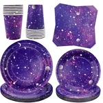 Space Galaxy Outer Party Supplies Tableware Set, Includes 20 9" Paper Plates,... New. Price: $21.19.