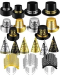 Shappy 120 Pcs New Year's Eve Party Supplies For Guest Black Gold Silver .... Price: $84.88.