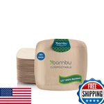 Bambu Pack Of 250 - 3.5 Inch Disposable Bamboo Plates Square Biodegradable Eco New. Price: $279.70.