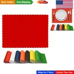 Bulk Disposable Paper Placemats 50 Count Red Scalloped, Perfect For Parties New. Price: $21.99.