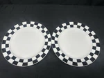 2 Signature Housewares Dinner Plates Black & White Checkered Used. Price: $16.00.