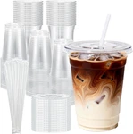 Plastic Cups With Lids And Straws 100 Pack 16 Oz Clear Disposable Iced Coffee New. Price: $36.99.