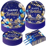 Gisgfim 50 Guests Blue And Gold Birthday Plates Napkins New. Price: $37.51.