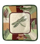 Partylite Natures Dragonfly & Leaves Square Plate, 5", Trinket Dish/candle Tray New. Price: $6.00.