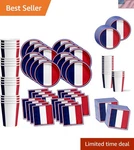 Durable French Flag Birthday Tableware Set: Plates, Napkins & Cups For 16 New. Price: $34.98.