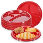 50 Pcs 10 Inch 3 Compartments Divided Plastic Plates Bulk Colorful Disposable... New. Price: $32.45.