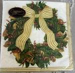 New Caspari Paper Cocktail Napkins Magnolia Wreath Design 20 Count Triple-ply. Price: $5.00.