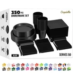 350 Pcs Black Plastic Plates For Party, Disposable Set, Of Ea... New. Price: $69.08.