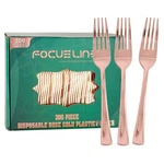 Focusline 300 Pack Disposable Rose Gold Plastic Forks, Solid And Durable Plas... New. Price: $34.44.