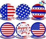 54 Pcs 9 July 4TH Patriotic Paper Plates Red White Blue Usa Party Tableware Set New. Price: $25.99.