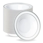 Bestvip 100 Pack 12 Plastic Disposable Soup Bowls, White Oz, Silver New. Price: $50.59.