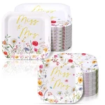 100 Pcs Paper Plates Flower Dinner 9'' Floral Disposable 7'' Squ... New. Price: $26.48.