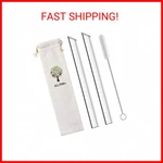 Alink Reusable Glass Boba Straws, 14MM Extra Wide Clear For Smoothies, Bu New. Price: $9.25.