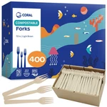 Coral Light Brown 100% Compostable Forks - 400 Heavy Duty (7.0 Inch) ... New. Price: $84.48.
