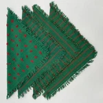 4 Cloth Napkins Green Red Fringe Square Christmas Holiday One Unique Striped Pre-owned. Price: $16.00.