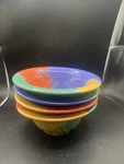 4 Vtg Get Bowls Melamine Tie Dye Diamond Celebration Multicolor Rimmed Salsa Used. Price: $28.00.