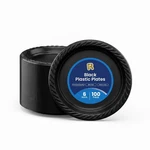 R-kay 100 Pack 6 Inch Black Plastic Plates Disposable Heavy Duty Dessert New. Price: $17.99.