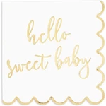 50 Pack Scalloped Hello Sweet Baby Napkins For X 6.3", Gold,white New. Price: $19.20.