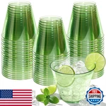 Glowserve 9 Oz Clear Plastic Cups Green Disposable For Cocktail 50 New. Price: $15.45.
