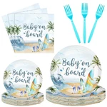 Sunnyray 96 Pieces Baby Shower Plates And Napkins One Size, As Pictures Shown New. Price: $24.08.