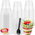 Paradi Star 100PCS 9OZ Plastic Cups Dome Lids Spoons Dessert Party New. Price: $27.99.