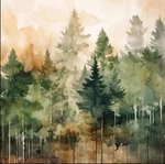 Decoupage Art Craft Lunch/cocktail Napkin-evergreen Trees, Forest Scene New. Price: $11.99.