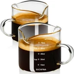 Paracity Espresso Cup With Handle Set Of 2, Double Spout Glass Pack, Clear New. Price: $13.99.