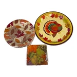 Lot Of Disposable Fall Thanksgiving Plates, Bowls, And Napkins Autumn Leaves New. Price: $10.49.