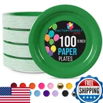 Exquisite Party Solids Emerald Green Paper Plates Disposable Heavy Duty 9 Inch New. Price: $38.49.
