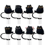 8PCS Black Cat Straw Cover For Stanley, 10MM Silicone Topper, Cov... New. Price: $18.42.
