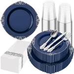 Hioasis 175PCS Blue And Silver Pieces (25 Guests), New. Price: $64.17.