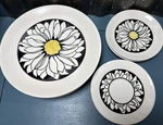 Set Of 12 Vtg Royal Ironstone It Daisy Plates 6 Dinner Saucer Mcm 1970 Euc Used. Price: $68.00.
