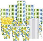 Tessco 150 Pcs Sets Capri Lemon Paper Cups With Lids 12OZ, Italian New. Price: $35.89.