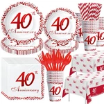 Apowbls 40TH Anniversary Decorations Tableware - Ruby Wedding New. Price: $32.57.