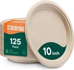 Paper Plates, 100% Compostable Heavy Duty Disposable Inch 125-PACK New. Price: $40.51.