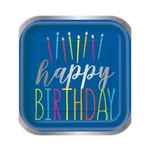 Happy Birthday Blue Party Plates Candle Design 2 Sets 8 Count New. Price: $10.00.