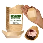 Dtocs Disposable Wooden Boat Plates 100 Pc 80 Mm Biodegradable Serv New. Price: $40.26.