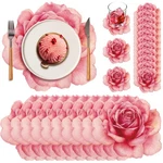 Geosar 200 Pcs Pink Floral Paper Placemats And Coasters Large, Rose New. Price: $37.62.