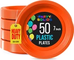 Party Solids Orange Plastic Plates For Supplies 7" Disposable New. Price: $25.82.